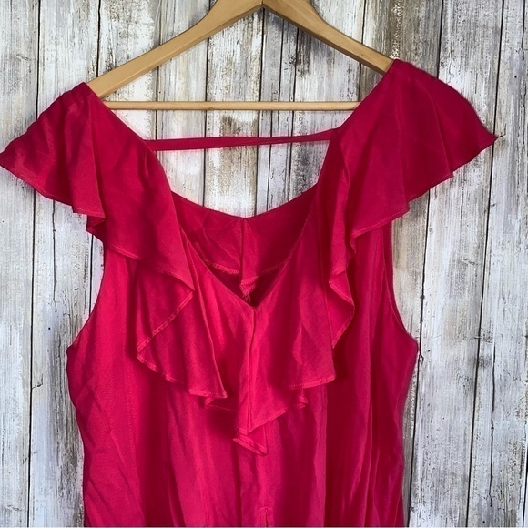 BCBGeneration Pink Ruffle Open Back Blouse - Picture 4 of 5